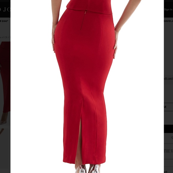 HOUSE OF CB Nayara Red Rose Maxi Skirt Size M - Picture 3 of 11